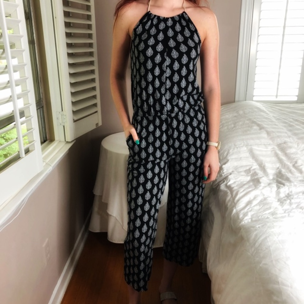 3 LEFT S-L Spring Black & White Jumpsuit Romper